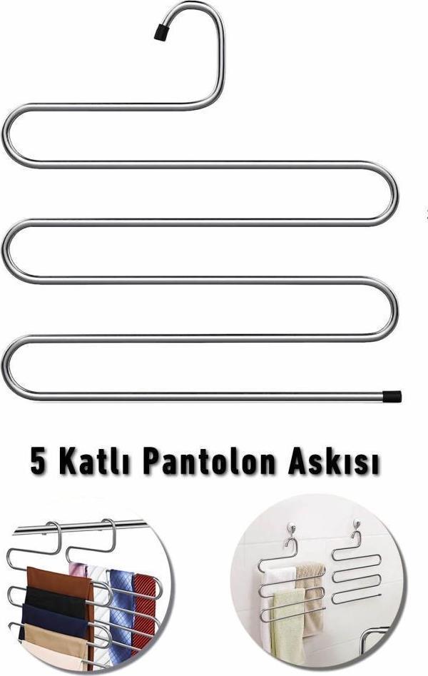 Mithra Life Metal 5 katlı Pantolon Eşarp Askısı MIT1029 - Image 1