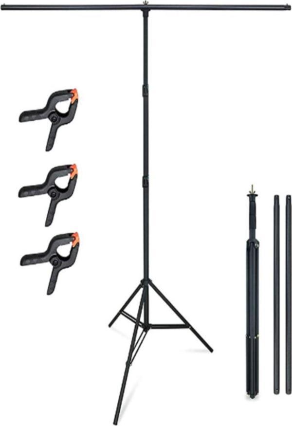 Ada Greenbox Tek Ebat Fon Standı (1.5X2 M)+ 3 Adet Fon Mandalı Dijital Fotoğraf Çerçeveleri Siyah - Image 1