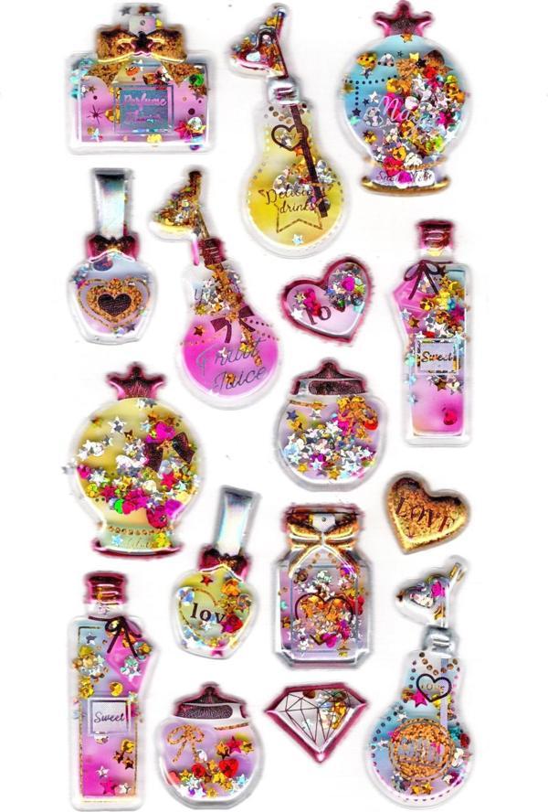 Sticker Kabartmalı Sticker Defter, Planlayıcı Etiket (pullu-813) - 17x9 cm - Parfüm Oje - Image 1