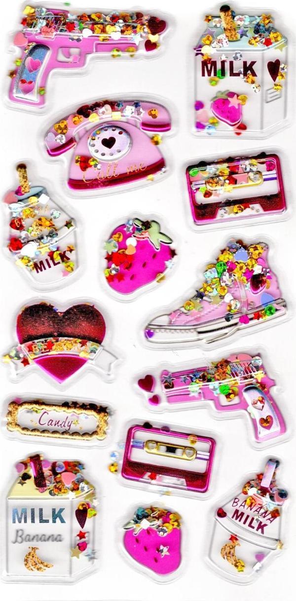 Sticker Kabartmalı Stiker Defter, Planlayıcı Etiket (pullu-807) - 17X9 cm - Telefon Milk - Image 1