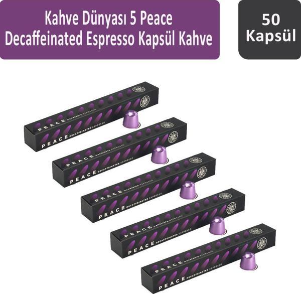 Kahve Dünyası 5 Peace Decaffeinated Espresso Kapsül Kahve 50 Kapsül - Image 1