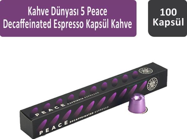 Kahve Dünyası 5 Peace Decaffeinated Espresso Kapsül Kahve 100 Kapsül - Image 1