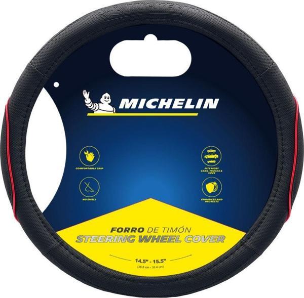 Michelin MC1003NR Premium Suni Deri Direksiyon Kılıfı KIRMIZI - Image 1