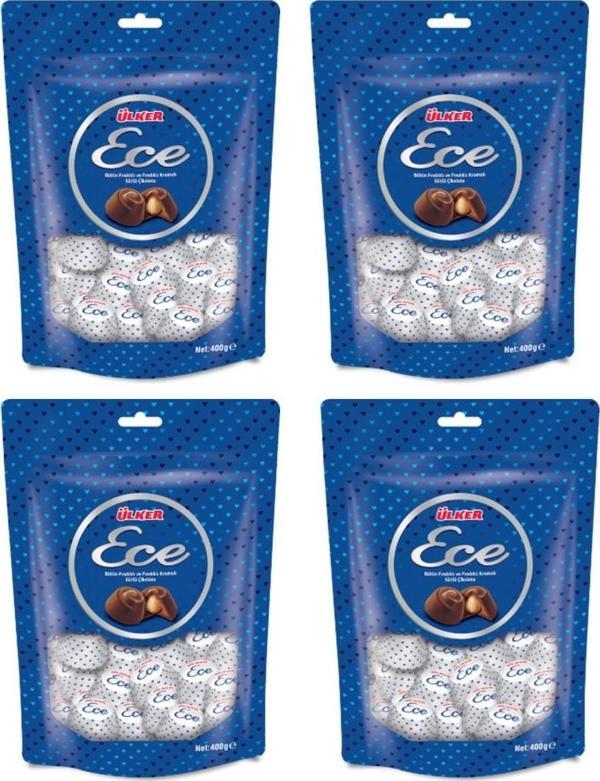 Ülker Ece Bütün Fındıklı Sütlü Çikolata 350 gr 4'lü - Image 1