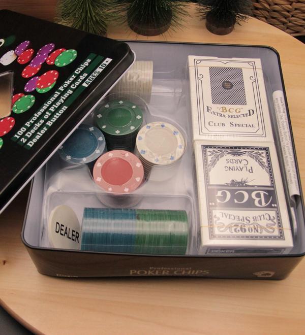 Hediyebiziz Profesyonel Poker Seti - 100 Chip - 2 Deste İskambil - Image 1
