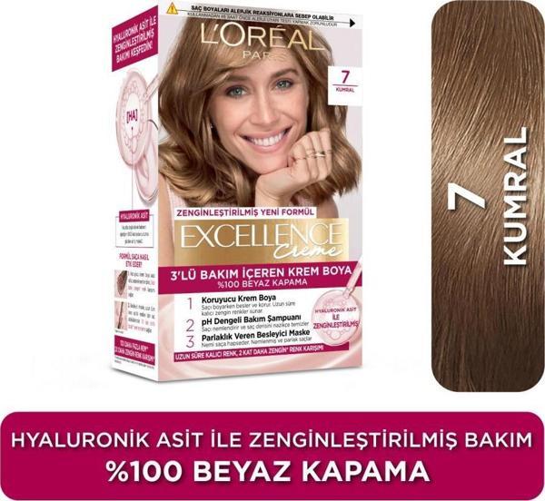 L’Oréal Paris Excellence Creme 7 Kumral Saç Boyası - Image 1