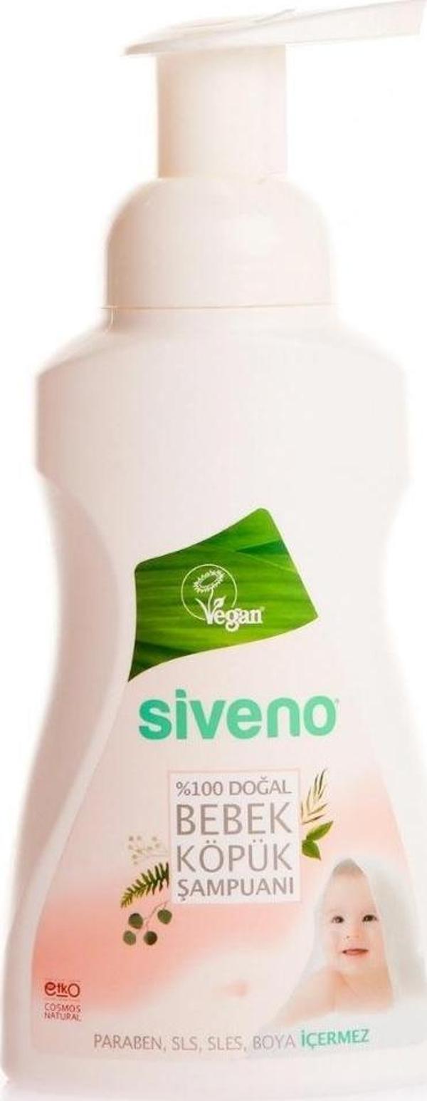 Siveno %100 Doğal Bebek Köpük Şampuanı Yenidoğan Saç ve Vücut İçin Nemlendirici Bitkisel Vegan 250 ml - Image 1