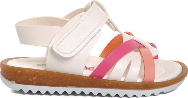 Ayakmod 22Y07 Beyaz-Pembe Kız Bebek Sandalet - Image 1