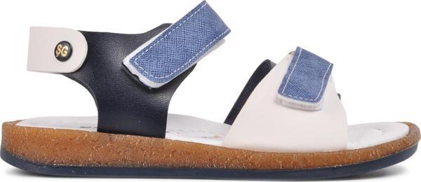 Ayakmod 210109 Lacivert-Kot-Beyaz Comfort Erkek Çocuk Sandalet - Image 1