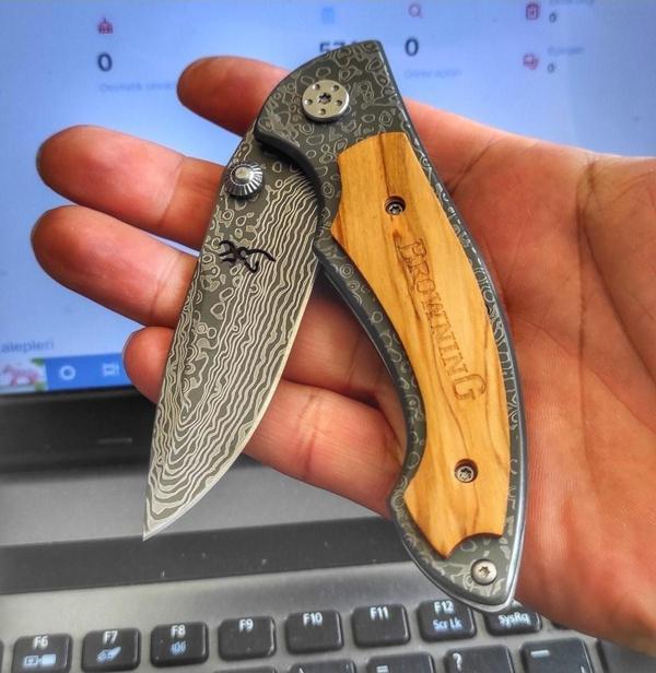 Browning Damascus Görünümlü Çakı - Image 1