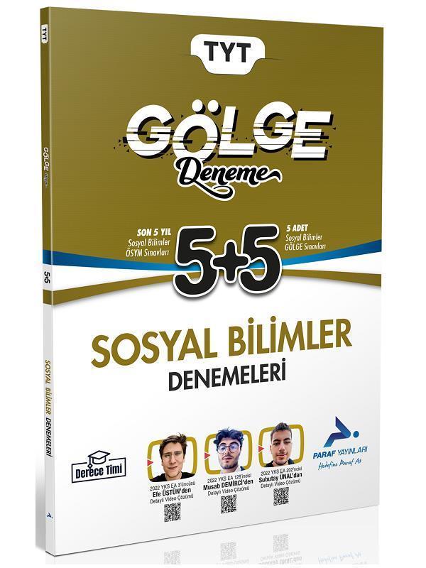 Paraf YKS TYT Sosyal Bilimler Gölge 5+5 Deneme Paraf Yayınları - PRF Paraf Yayınları - Image 1