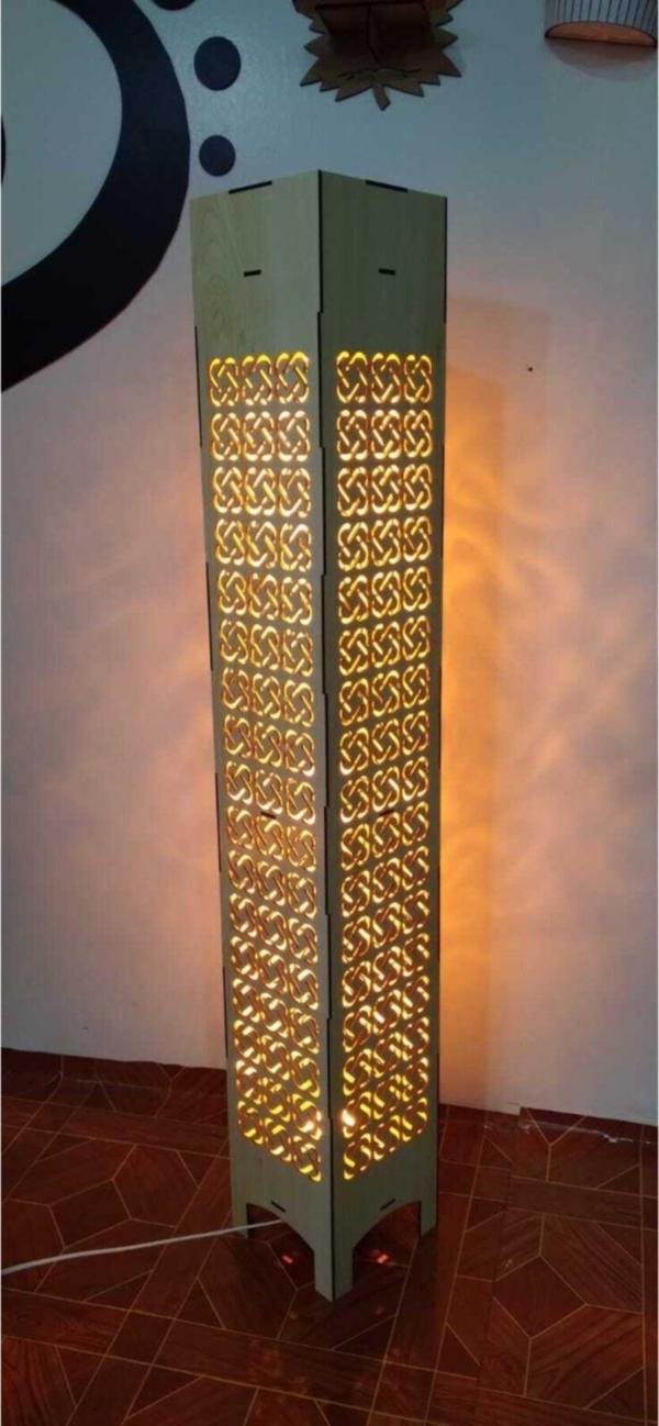 Ahşap Ev Dekorasyonu Gece Lambası Led Işıklı Lambader 100cm gk109 - Image 1