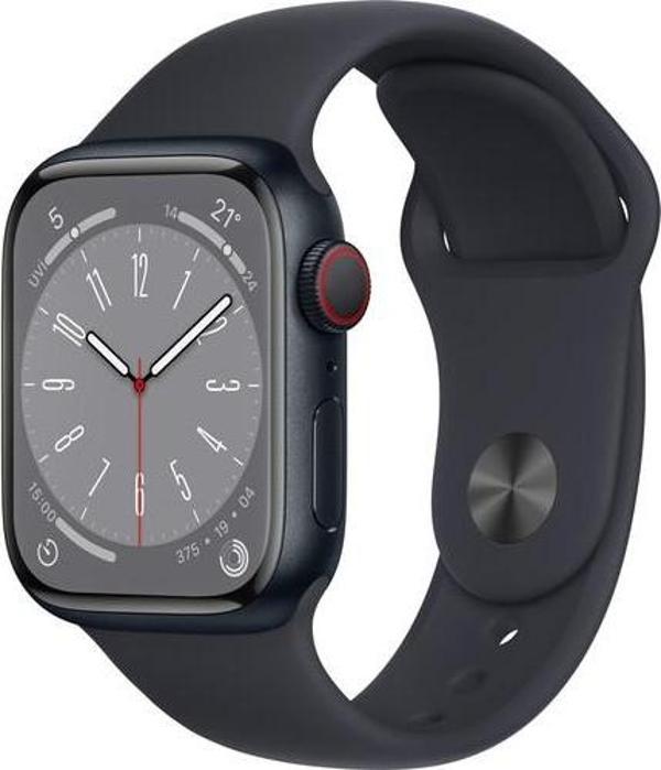 Apple Watch Series 8 Gps + Cellular 41  Mm Gece Yarısı Alüminyum Kasa Akıllı Saat - Image 1