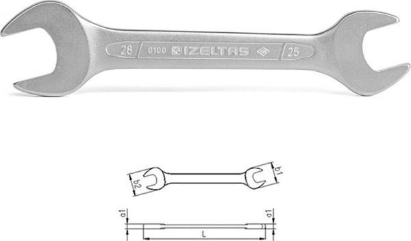 İzeltaş 0100 Çatal Iki Ağız Anahtar Kısa Boy 10x12 Mm - Image 1