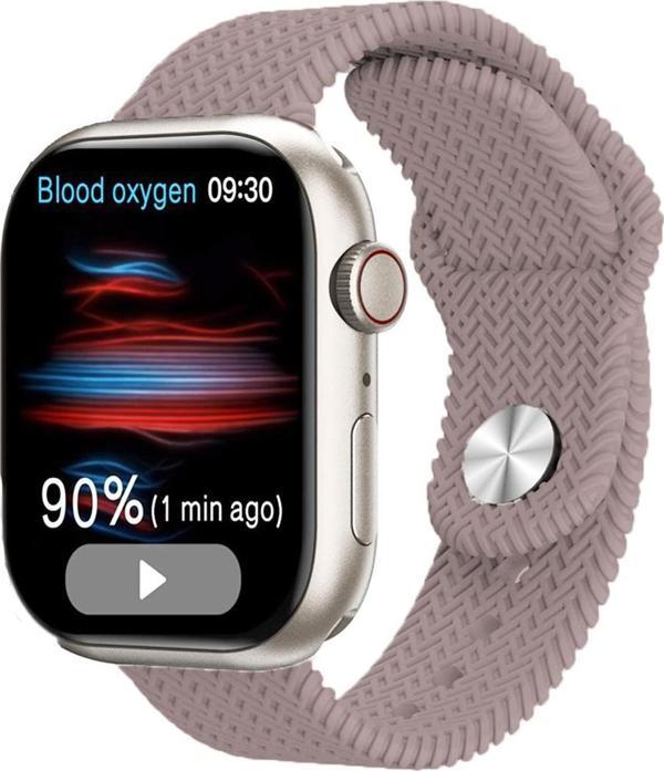 Schitec 2024 Watch 9 Pro Amoled Ekran Android İos Uyumlu Akıllı Saat Krem - Image 1