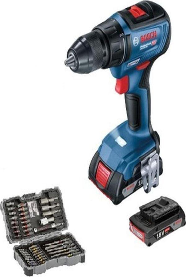 Bosch Gsb 18v-50 2x2.0 A.h Akülü Darbeli Vidalama + 43 Parça Set - Image 1
