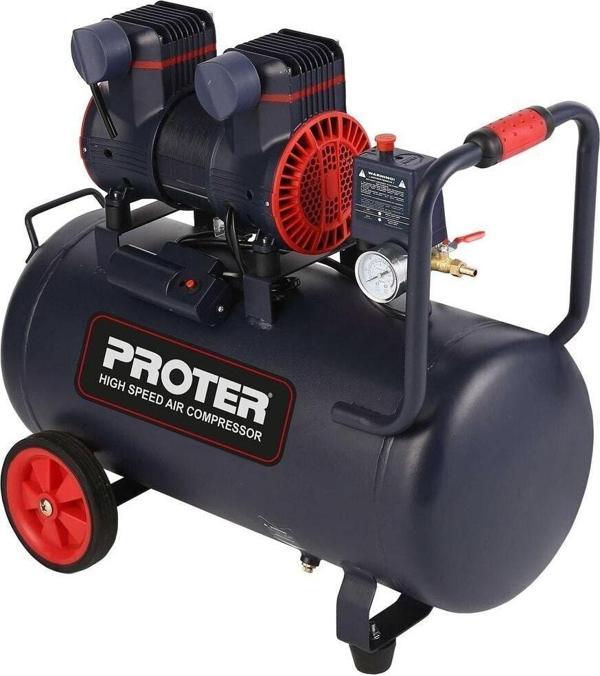 Proter 50 Lt 2hp 8 Bar Yüksek Hızlı Sessiz Yağsız Kompresör - Image 1