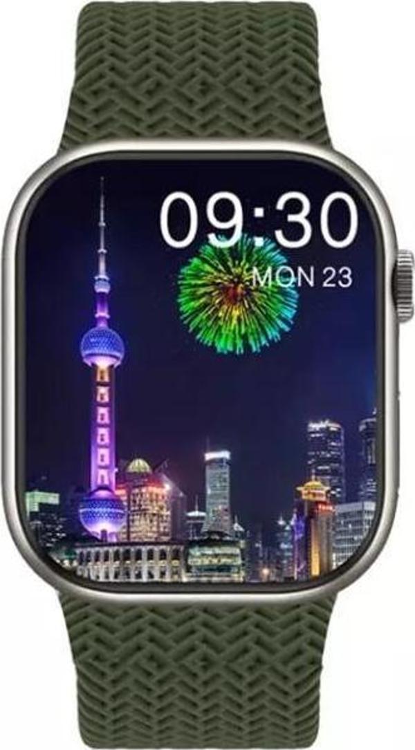 Schitec Watch Hk9 Pro Plus Amoled Ekran Android İos Harmonyos Uyumlu Akıllı Saat Yeşil - Image 1