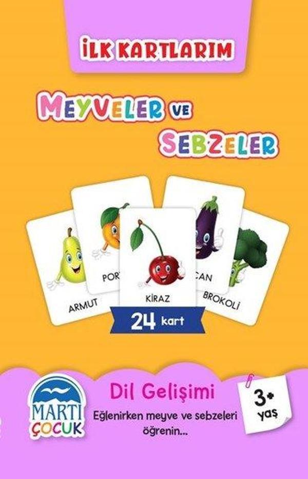 Meyveler ve Sebzeler - İlk Kartlarım 3+ Yaş - Martı Yayınları Yayınevi - Image 1