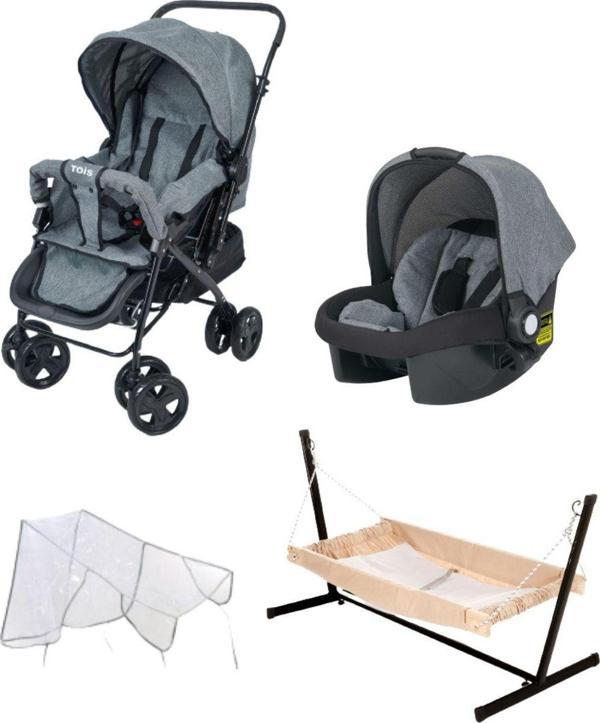 Tois 4 Parça Bebek Seti Bebek Arabası Bebek Taşıma Koltuğu Yağmurluk Puset Beşik Hamak - Image 1