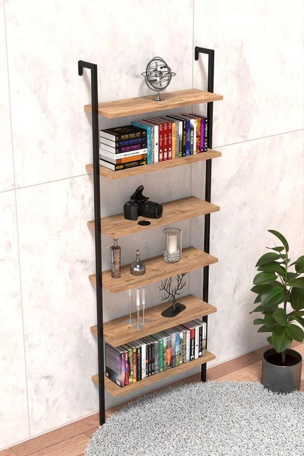Retodesign 6 Katlı Duvara Monte Raf, Duvar Rafı - Kitaplık 2603A - Image 1