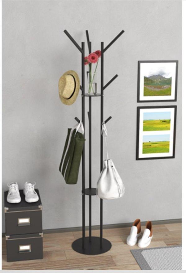 Retodesign 9 Askılı Metal Elbise Askısı, Portmanto Askısı, Antre Ayaklı Askı 5111 - Image 1