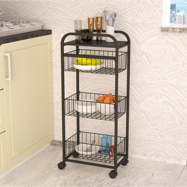 Retodesign Metal Sebzelik Ve Oyuncak Rafı Siyah 2101 - Image 1