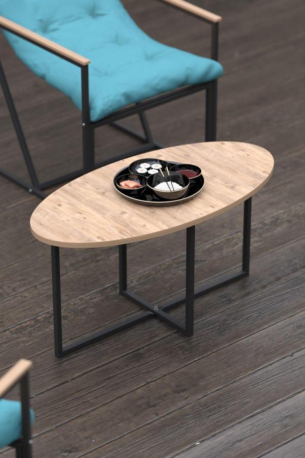 Retodesign Oval 90 x 45 Ebatlarında Orta Sehpa 2880 - Image 1
