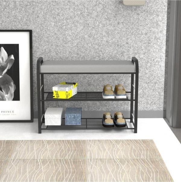 Retodesign Retohome Metal 3 Katlı Minderli Ayakkabılık Ve Çok Amaçlı Raf 2322 - Image 1