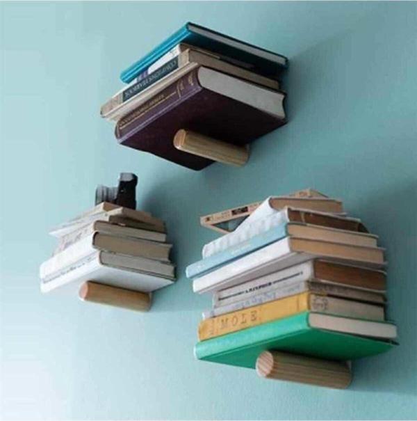 Retodesign Uçan Kitap Rafı Duvar Rafı 3 Adet Takım - Image 1