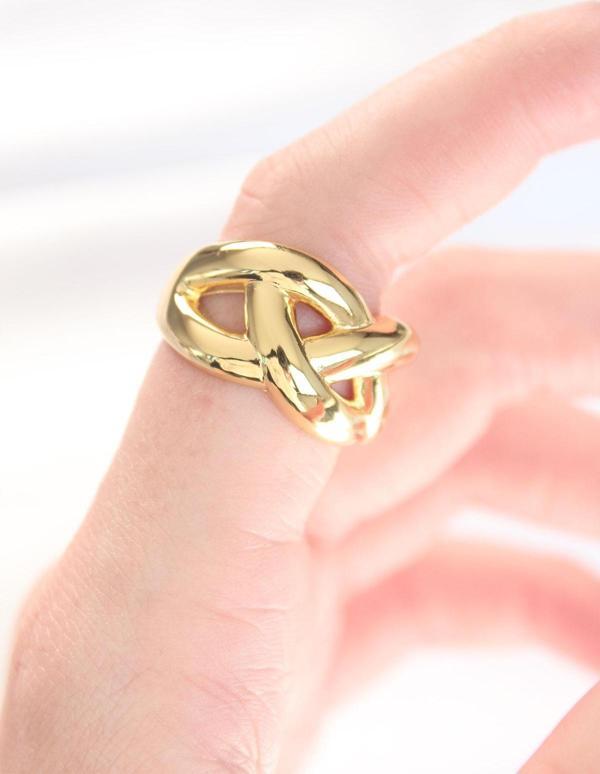 Düğüm Model Gold Renk Ayarlanabilir Yüzük - EBJ240521W24344 - Image 1