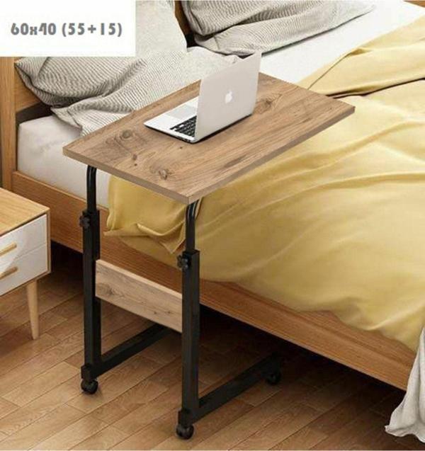 Sekizincicaddedizayn Yükseklik Ayarlı Dikey Laptop Ve Servis Sehpası - Atlantik Çam (TEKERLİ) - Image 1
