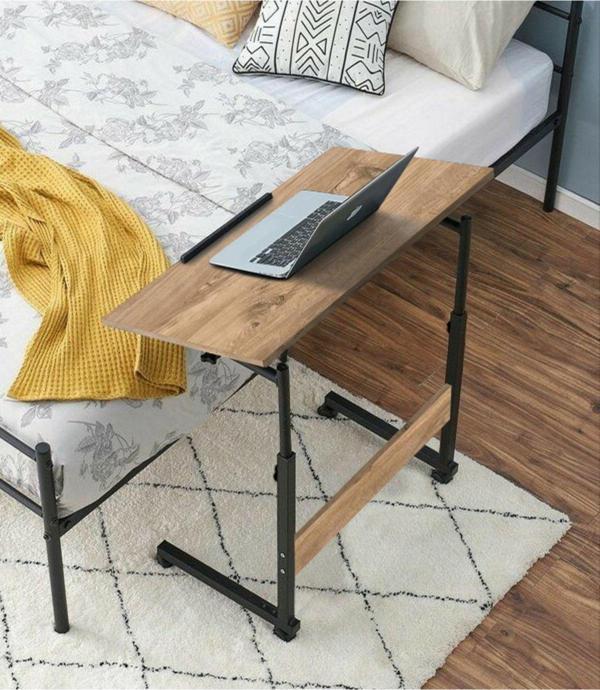 sekizincicaddedizayn Yükseklik Ayarlı Eğimli Ve Katlanabilen Laptop Sehpası - Atlantik Çam (TEKERLİ) Oval Kenar - Image 1