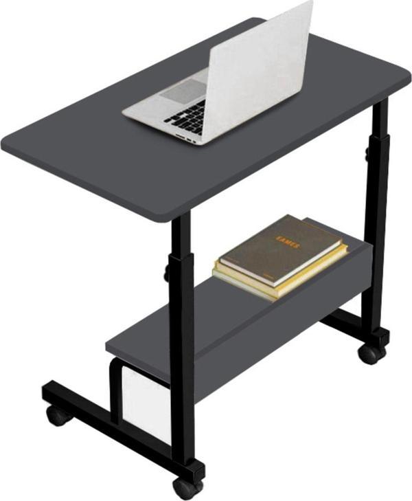 sekizincicaddedizayn Yükseklik Ayarlı Raflı Laptop Sehpası Ve Çalışma Masası - Antrasit (tekerli) 70x40 - Image 1