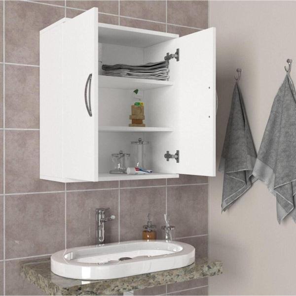 Dorpek Ravi İki Kapaklı Banyo Dolabı Beyaz - Image 1