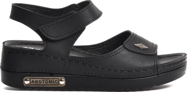 Ayakmod 07-109 Rr Siyah Kalın Taban Kadın Anatomik Sandalet - Image 1