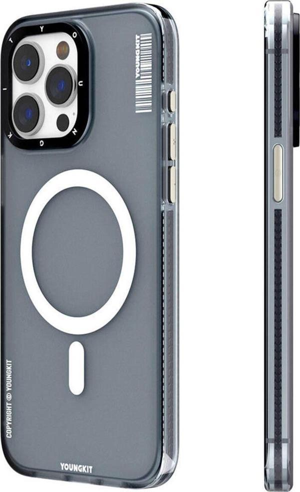 Youngkit İphone 15 Pro Max Uyumlu Kılıf Magsafe Şarj Özellikli Youngkit Jiansha Serisi Kapak Siyah - Image 1