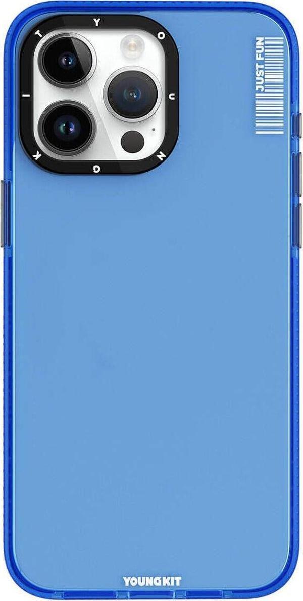 Youngkit İphone 15 Pro Max Kılıf Pürüzsüz Düz Arka Yüzey Youngkit Crystal Color Serisi Kapak Mavi - Image 1