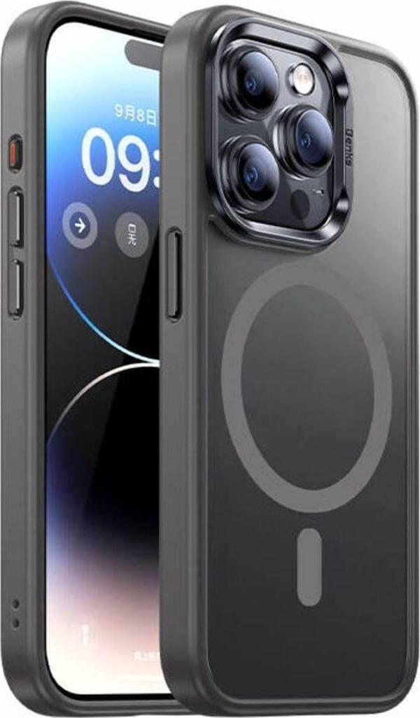 Benks iphone 15 Pro Max Uyumlu Kılıf Magsafe Şarj Özellikli Benks Mist Protective Kapak Gri - Image 1