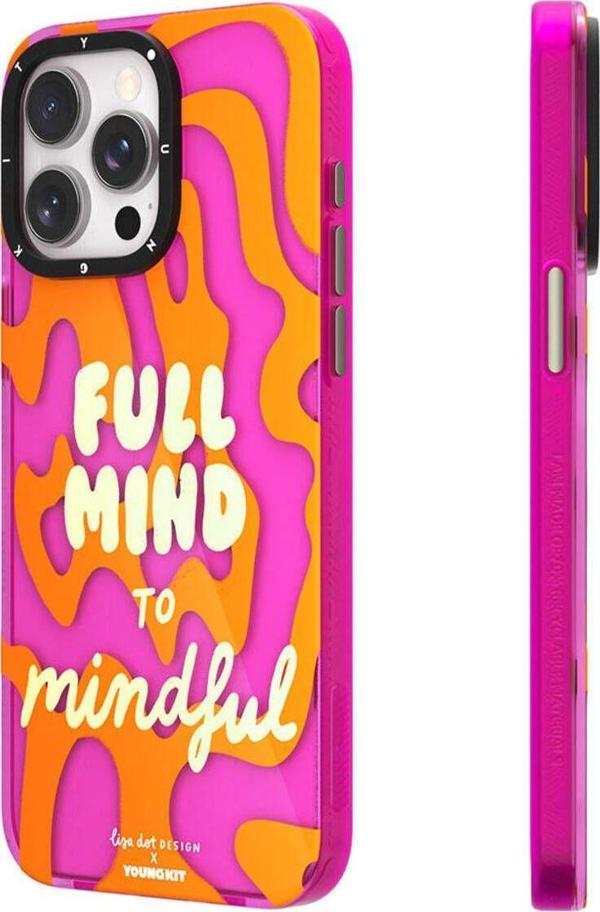 Youngkit İphone 15 Pro Max Kılıf Yazı Desenli Youngkit Mindfullness Serisi Kapak Mor - Image 1