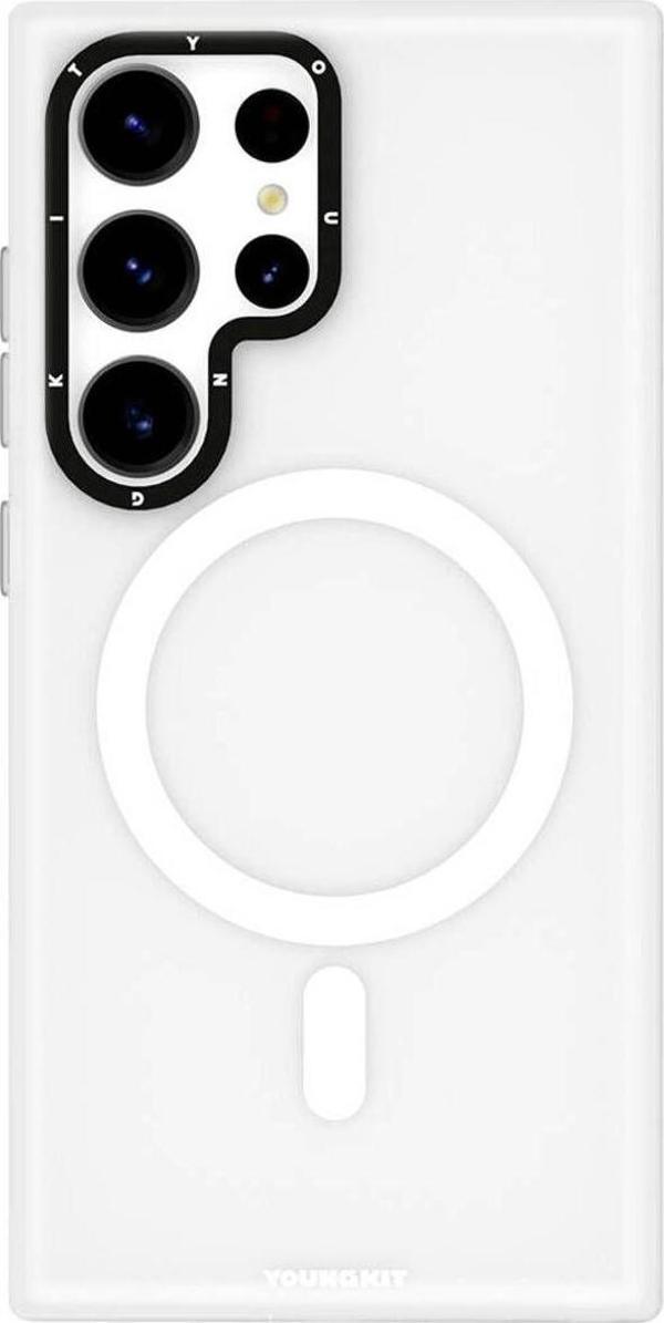 Youngkit Galaxy S24 Ultra Uyumlu Kılıf Magsafe Şarj Özellikli Youngkit Hidden Sand Serisi Kapak Beyaz - Image 1