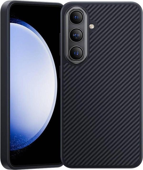 Benks Galaxy S24 Plus Kılıf Karbon Fiber Magsafe Şarj Özellikli Benks Hybrid Armorpro 600D Kevlar Kapak - Image 1