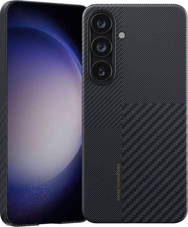Benks Galaxy S24 Magsafe Şarj Özellikli Karbon Fiber Benks Montage Armorair 600D Kevlar Kapak Siyah - Image 1