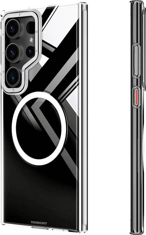 Youngkit Galaxy S24 Ultra Uyumlu Kılıf Magsafe Sararmaya Dayanıklı Youngkit Clear Crystal Serisi Gümüş - Image 1