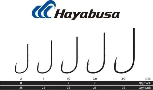 Hayabusa Hbth 282 Black Nickel Delikli Tırnaklı Canlı Yem Olta İğnesi, 7'li, No:1/0 - Image 1