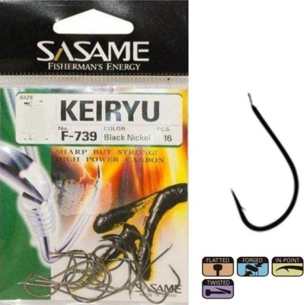 Sasame F-739 Keiryu Siyah Nikel Olta İğnesi, No:3 - Image 1