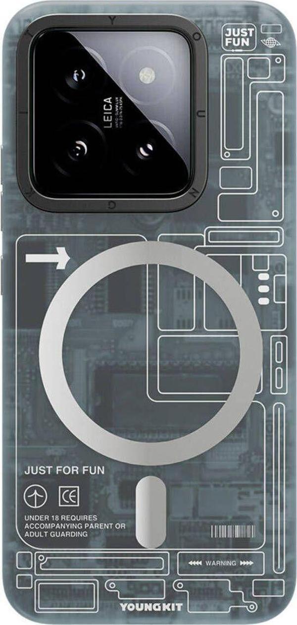 Youngkit Xiaomi Mi 14 Uyumlu Kılıf Magsafe Şarj Özellikli Youngkit Technology Serisi Siyah - Image 1