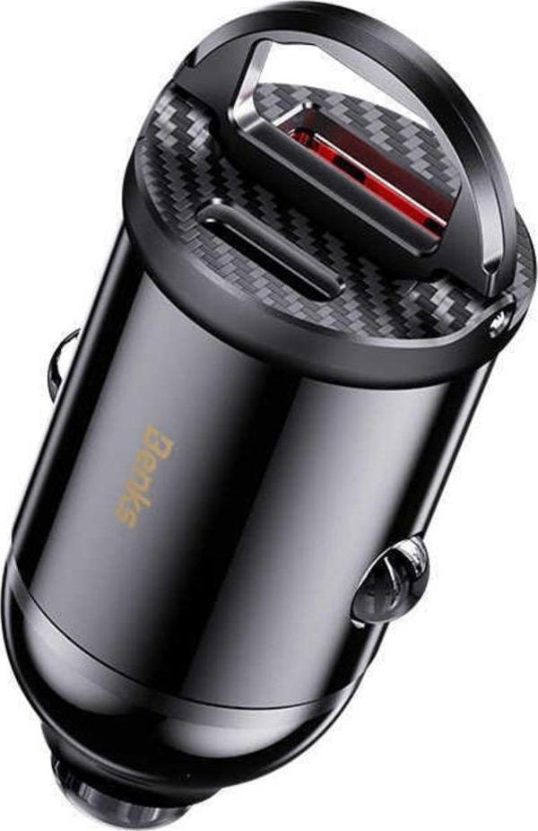 Benks C30Se Hızlı Şarj Özellikli Çift Port Pd Mini Araç Şarj Aleti 30W Max Akıllı Koruma Devresi - Image 1
