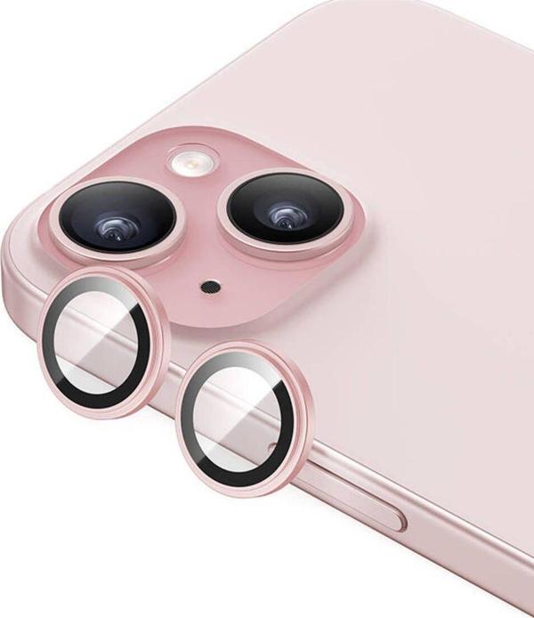 Benks iphone 15 Plus Uyumlu Benks King Kong Corning Kamera Lens Koruyucu Pembe - Image 1