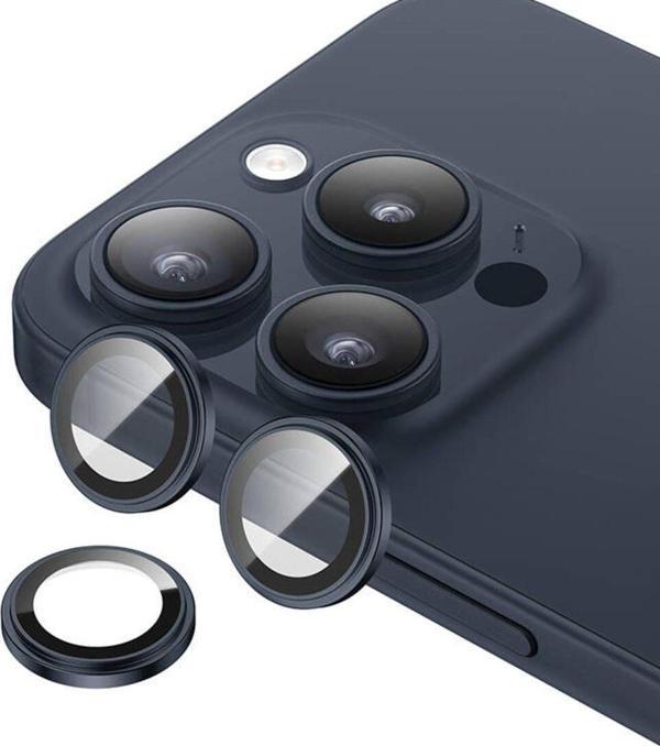 Benks iphone 15 Pro Uyumlu Benks King Kong Corning Kamera Lens Koruyucu Mavi - Image 1